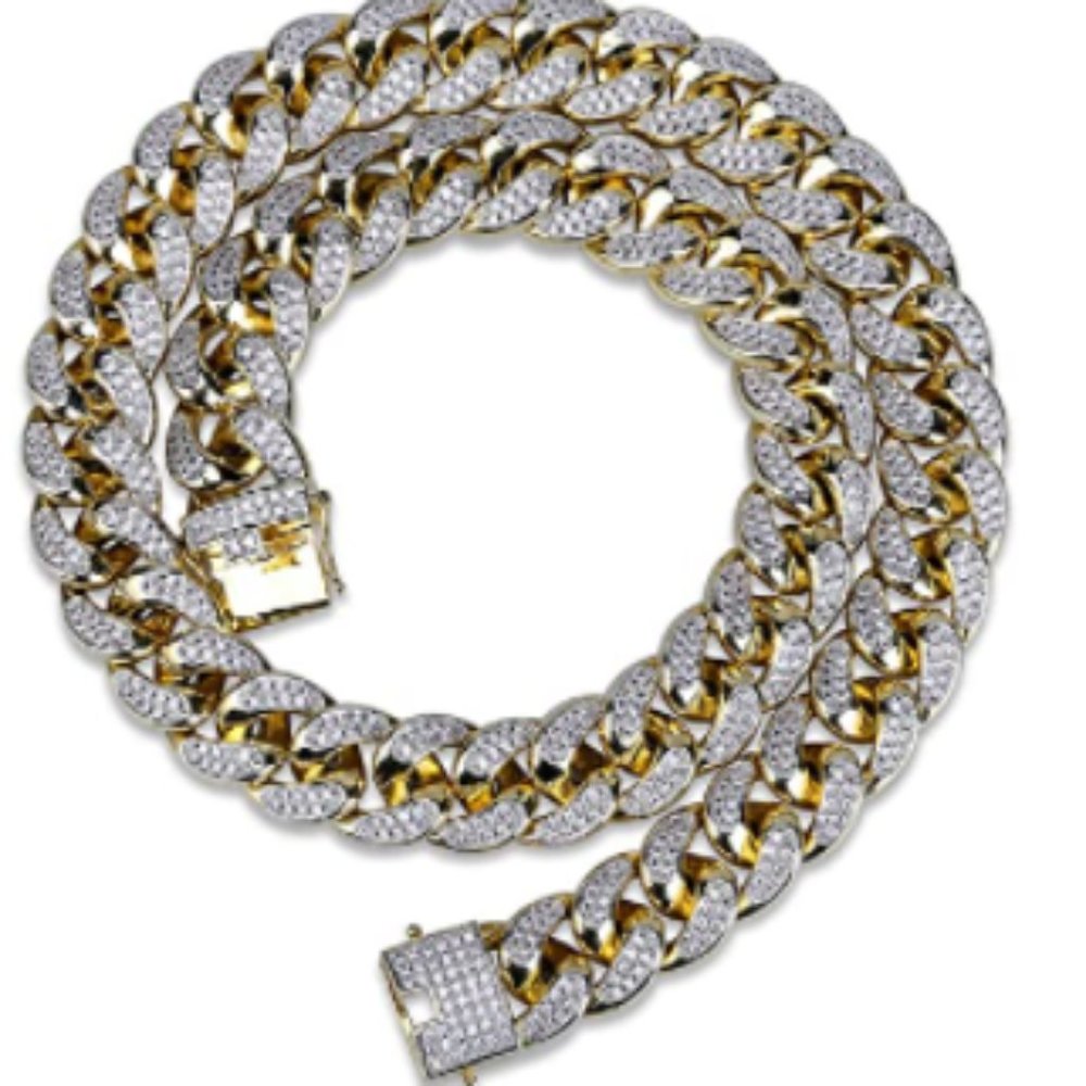 Iced out diamond miami cuban link choker chain